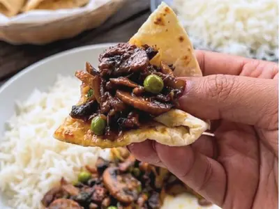 Braised Mushroom and Pea Curry: South African recipe by Ivana Sanshia