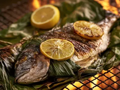 Banana-Leaf Braaied Whole Fish: South African recipe by Ivana Sanshia