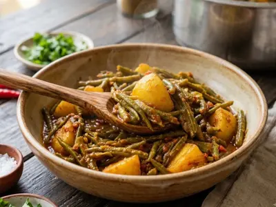 Braised Green Bean & Potato Curry: South African recipe by Ivana Sanshia