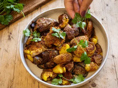 Masala Smashed Potatoes: South African recipe by Ivana Sanshia