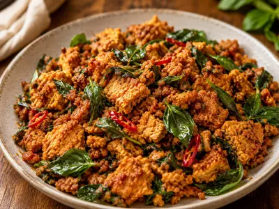 Crispy Thai Basil Tofu: Asian recipe by Ivana Sanshia
