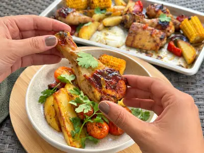 South African Apricot-Glazed Chicken Tray Bake: South African recipe by Ivana Sanshia