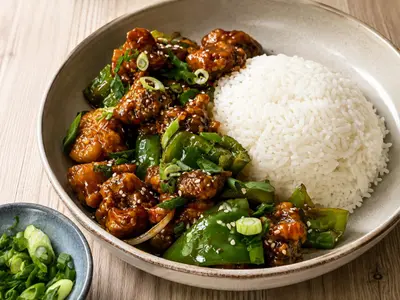 Crispy Garlic Chilli Shiitake "Chicken": Asian recipe by Ivana Sanshia