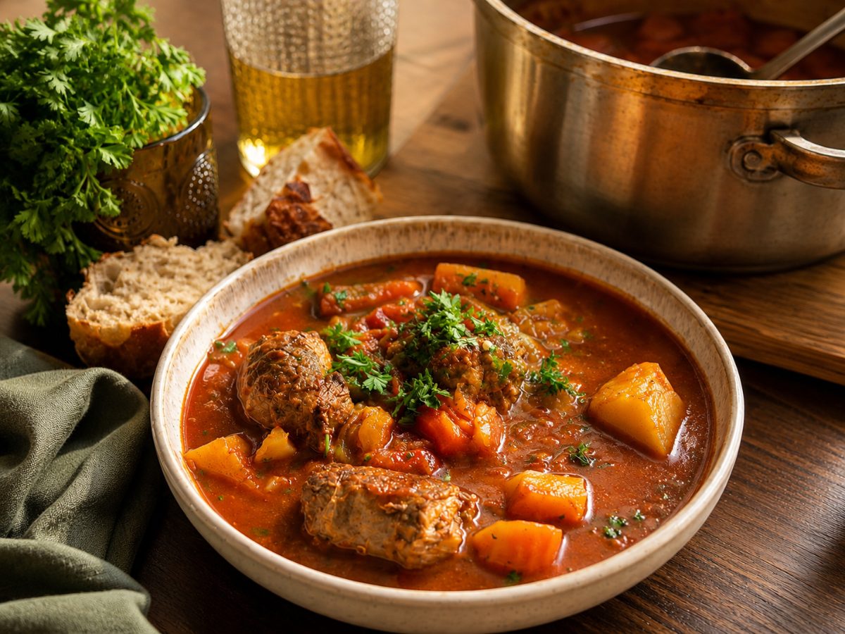 Boerewors Tomato Soup, a South African recipe