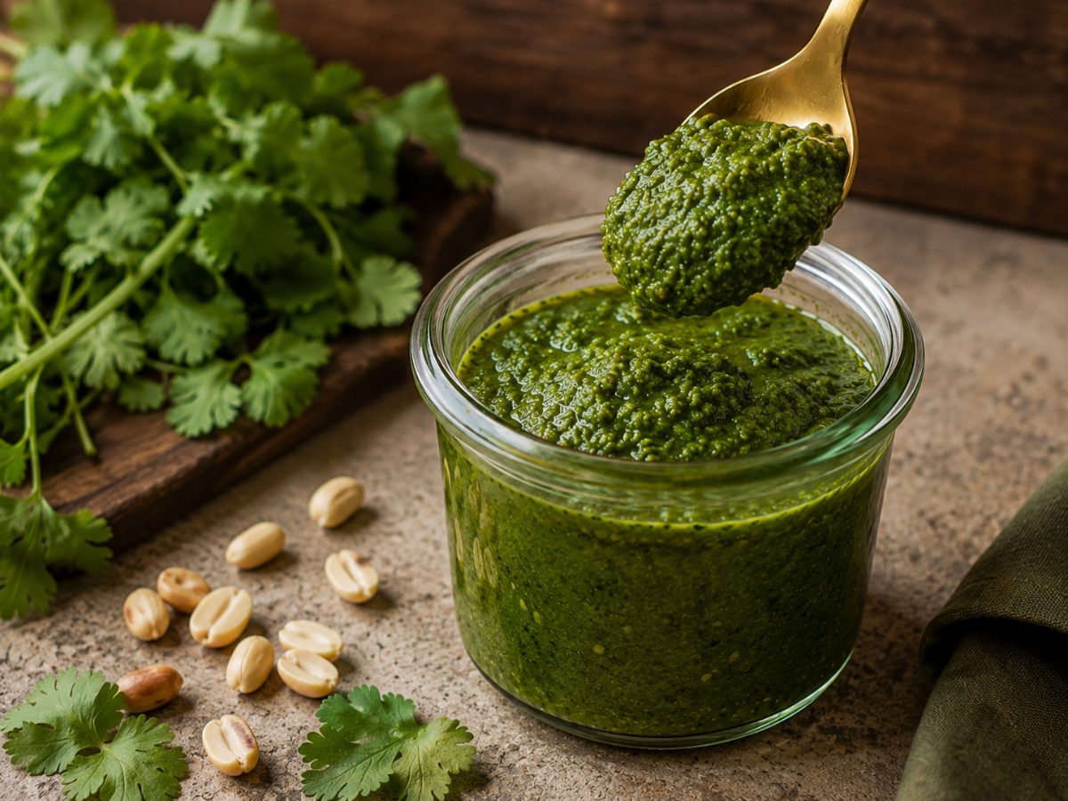 Coriander Chutney, a South African recipe